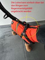 Hunderegenmantel Wasserdicht orange mit Geschirr 28 cm w4paw