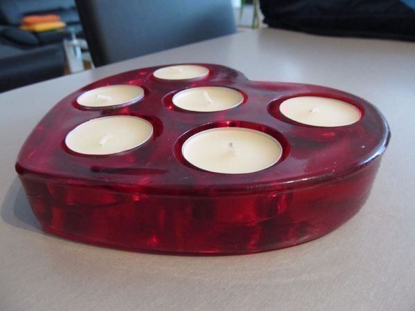 Portacandele: Glas Herz mit Kerzen – Usato da Obfelden venduto da miau68 1