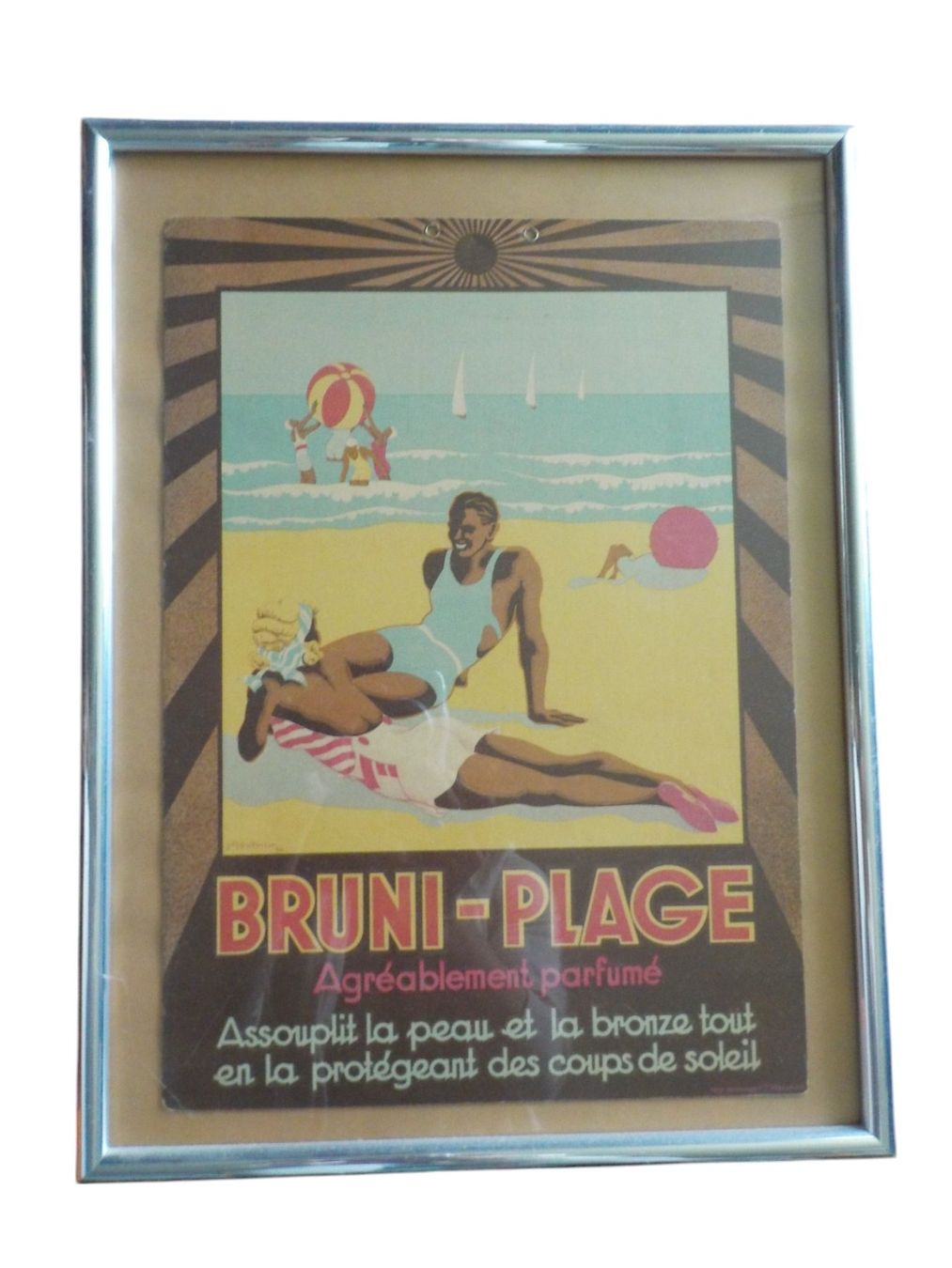 Poster & Bilder: antikes Plakat Sonnencreme - Bruni Plage – Gebraucht aus Mörschwil von antiksalon21 1