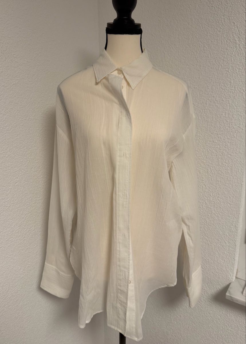 H&M Camicette: Weisse strukturierte Bluse – Nuovo (secondo la descrizione) da Rorschach venduto da Tara234