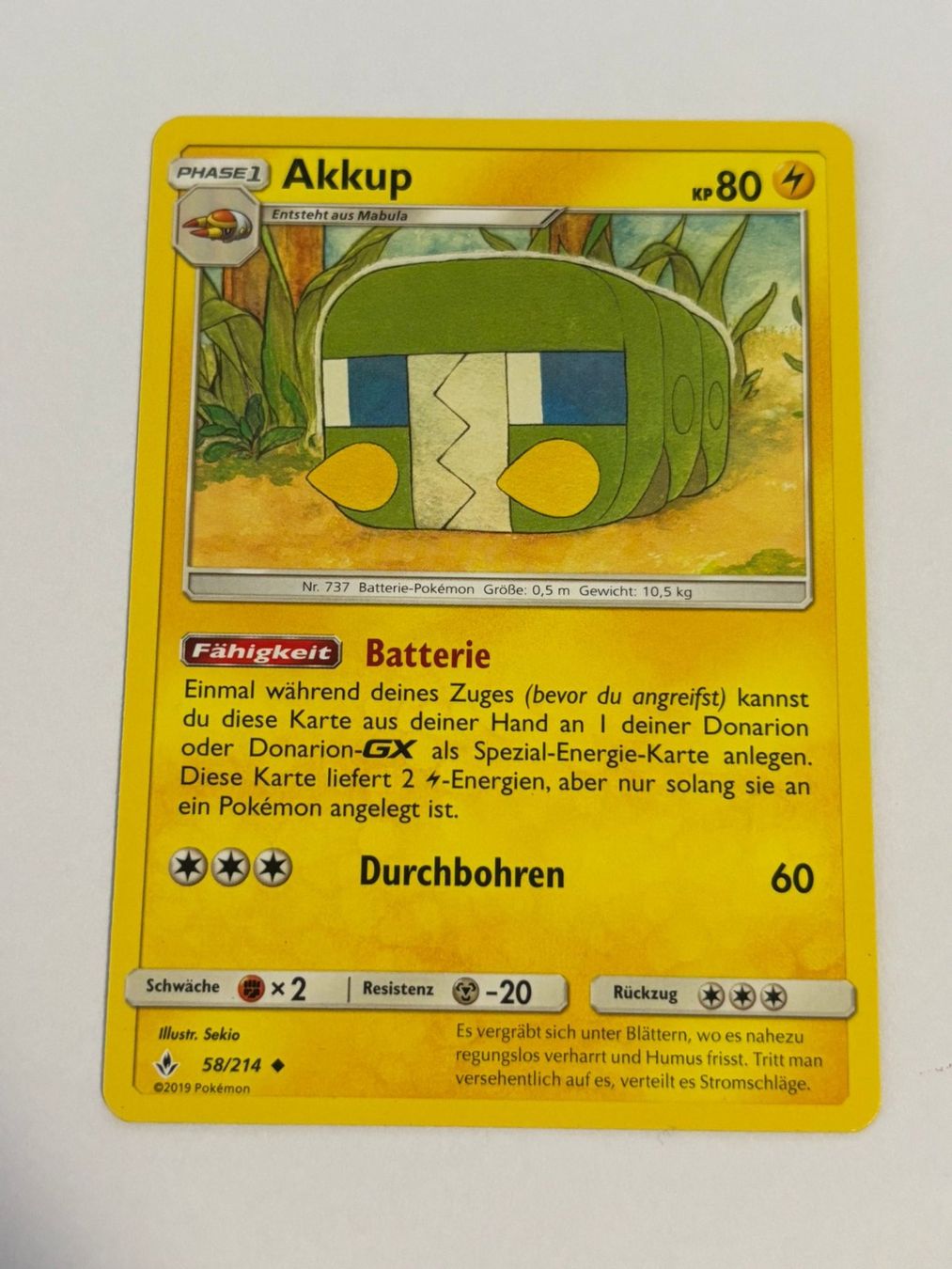 Pokémon Sammelbilder & Trading cards: Pokemon-Karte Akkup 58/214 – Gebraucht aus Herisau von Seyashop1