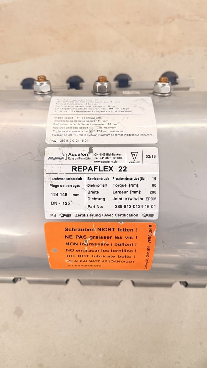 Rohre & Schläuche: REAPFLEX 22 Muffe DN 125  – Gebraucht aus Rotkreuz von perlengott 4