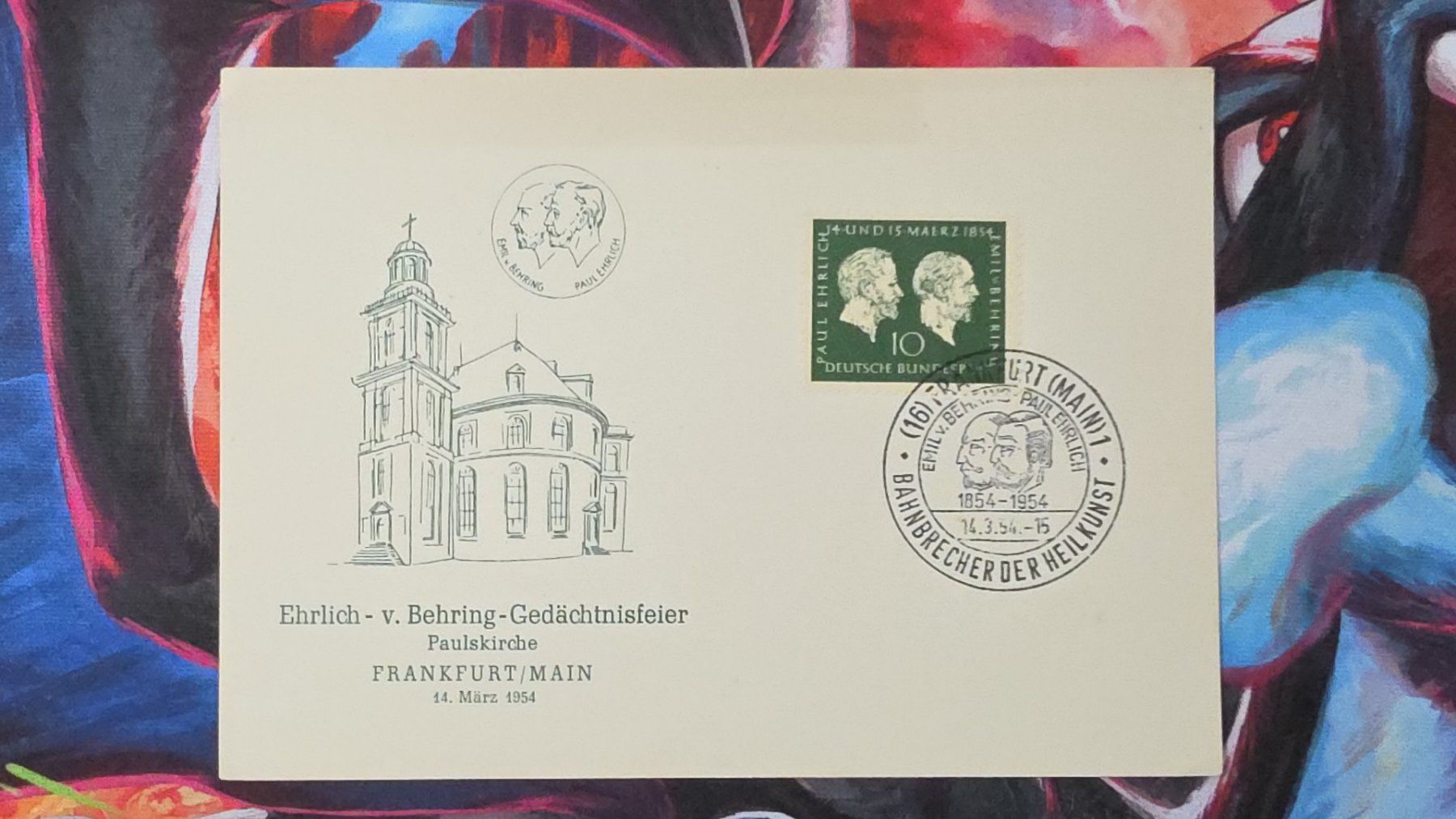 Alle Briefmarken: CL35 2x Document + Timbre Allemagne 1954 – Gebraucht aus Cousset von Patrick_Collections