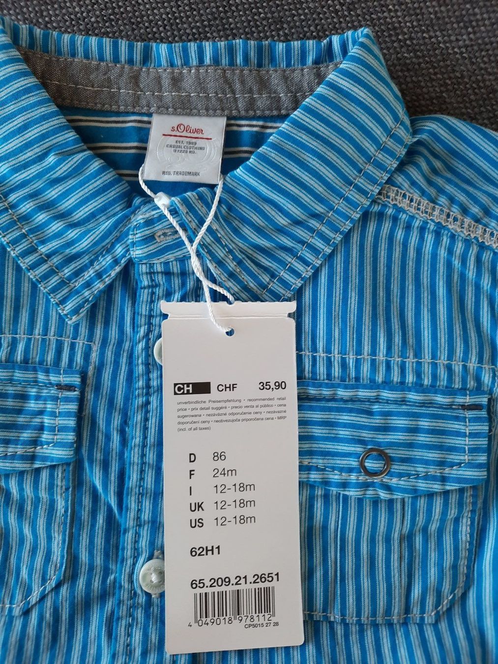 Hemden, T-Shirts & Polos: NEU - Hemd S.Oliver - Gr. 86 - NEU – Neu und originalverpackt aus Altnau von willpower71 1