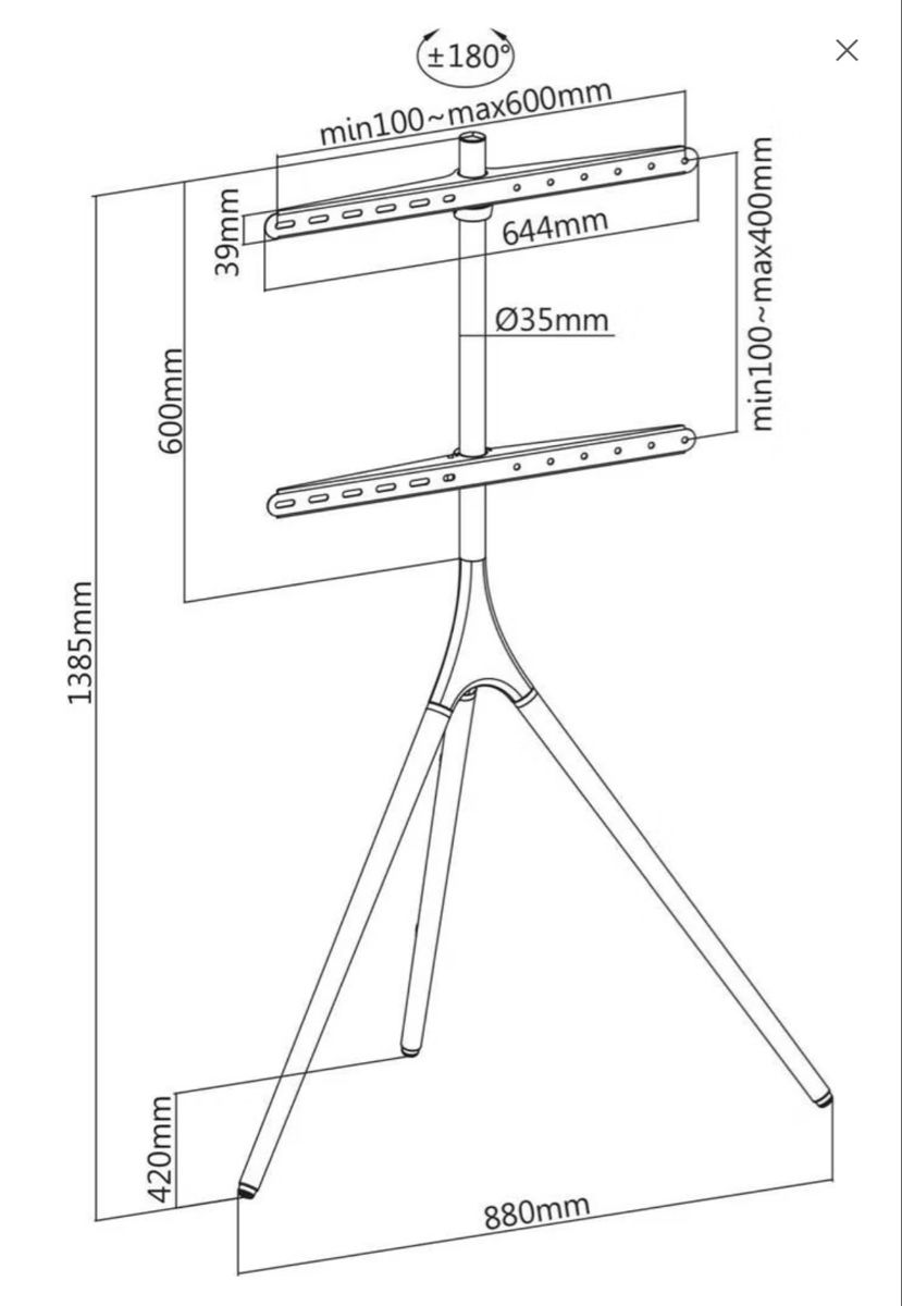 Staffa per monitor: TV Ständer mit Stativbeinen in Holz – Usato da Bottmingen venduto da Fynn.B 3