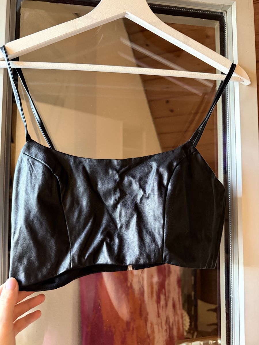 Top: Crop Top bustier black Faux Leather – Nuovo (secondo la descrizione) da Zürich venduto da BettinaMarie2308