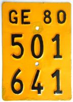 Velonummer Mofanummer Genf Genève GE 80