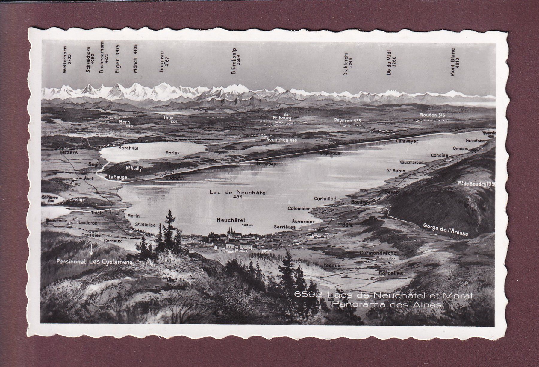 Cartoline postali: NEUCHÂTEL et environs - Vol d'oiseau – Usato da Pully venduto da nicecards