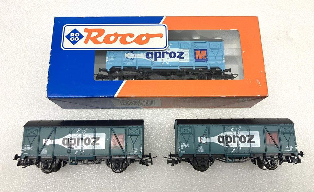 Roco Modelleisenbahnen: Roco 46842-Liliput H0= 3x Güterwagen SBB aproz MIGROS – Gebraucht aus Thun von retoolinoo