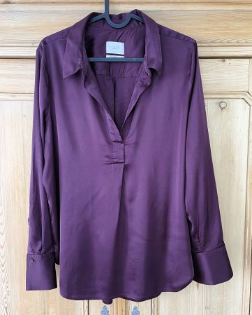 Bluse, Oberteil, Satin, Violett, YAYA, Gr. 36, wie neu