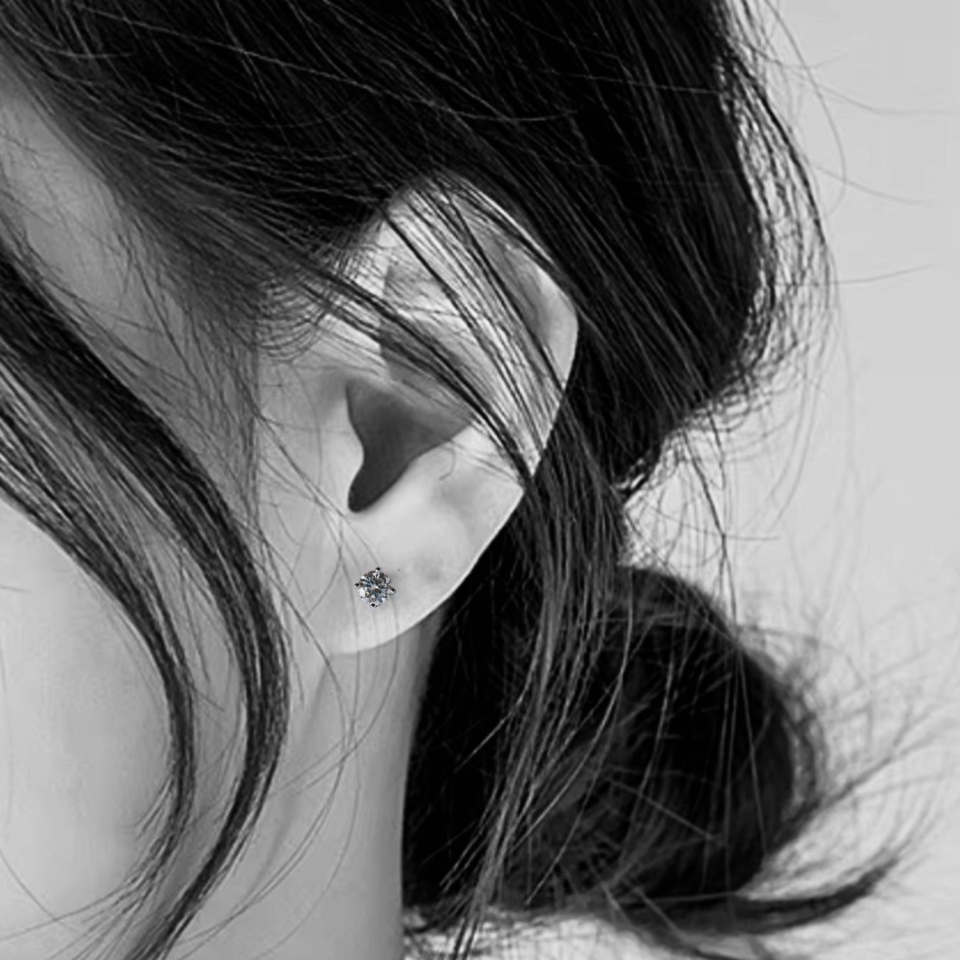Orecchini pendenti & Orecchini a lobo: Moissanite Classic Earring studs. 4 mm stone size. – Nuovo (secondo la descrizione) da Dübendorf venduto da S1973E 3