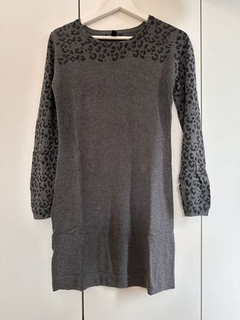Stylish Grey Leopard Print Mango Dress Gr. S