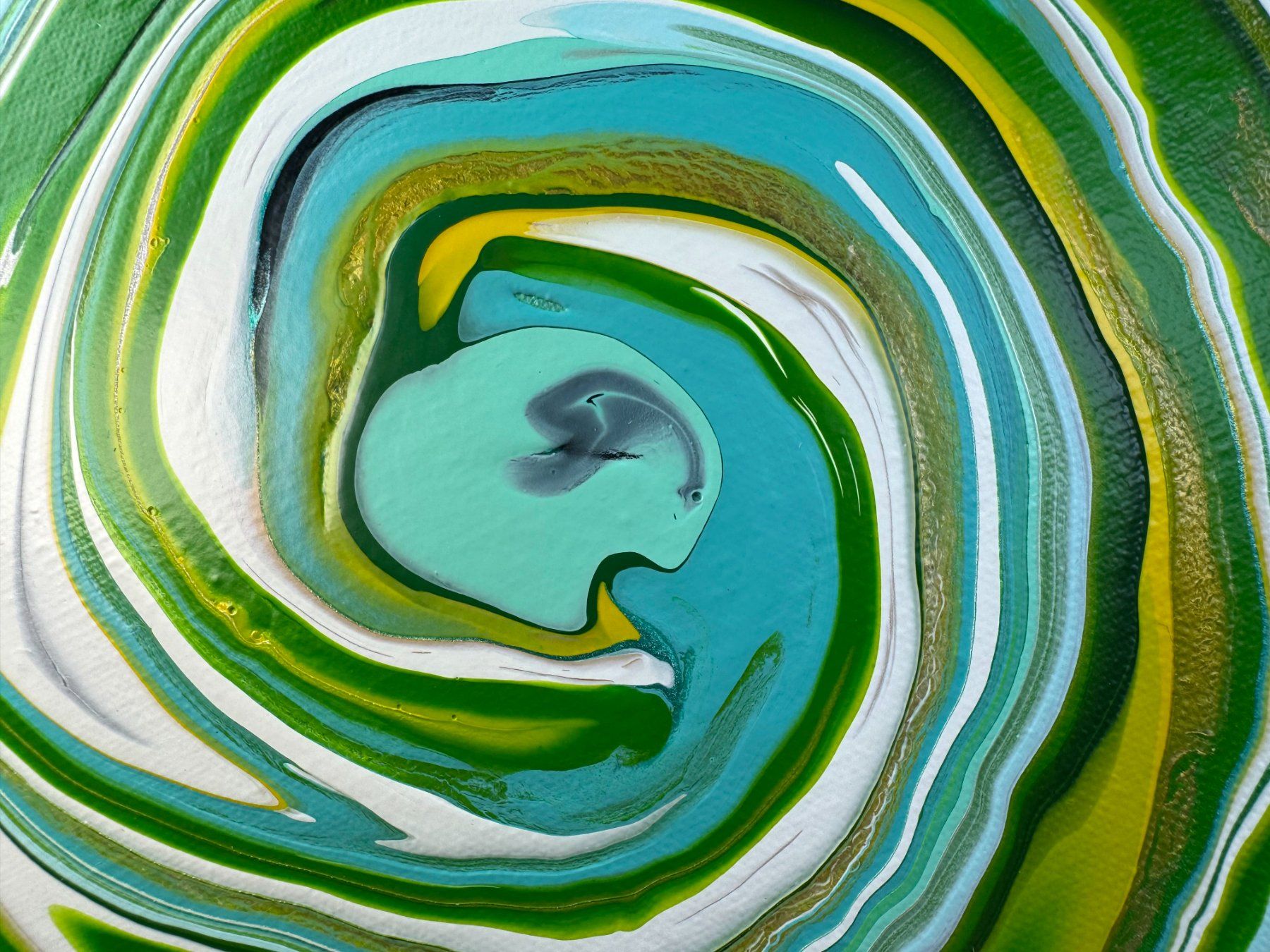 Dipinti: Acryl-Flüssigmalerei, kreisförmig – Usato da Schlieren venduto da MayaSheng1983 1