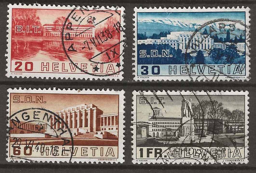 Tous les timbres: CH211 - Bâtiments SDN / BIT obl. – D'occasion à Trélex par Phil_Albert