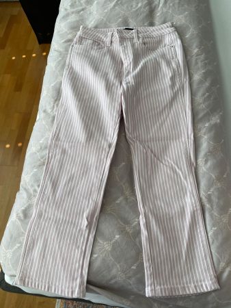 Next CROPPED - Jeans Slim Fit - pink stripe