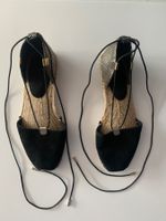 Sommerliche Espadrilles, schwarz, Gr. 37 - ungetragen