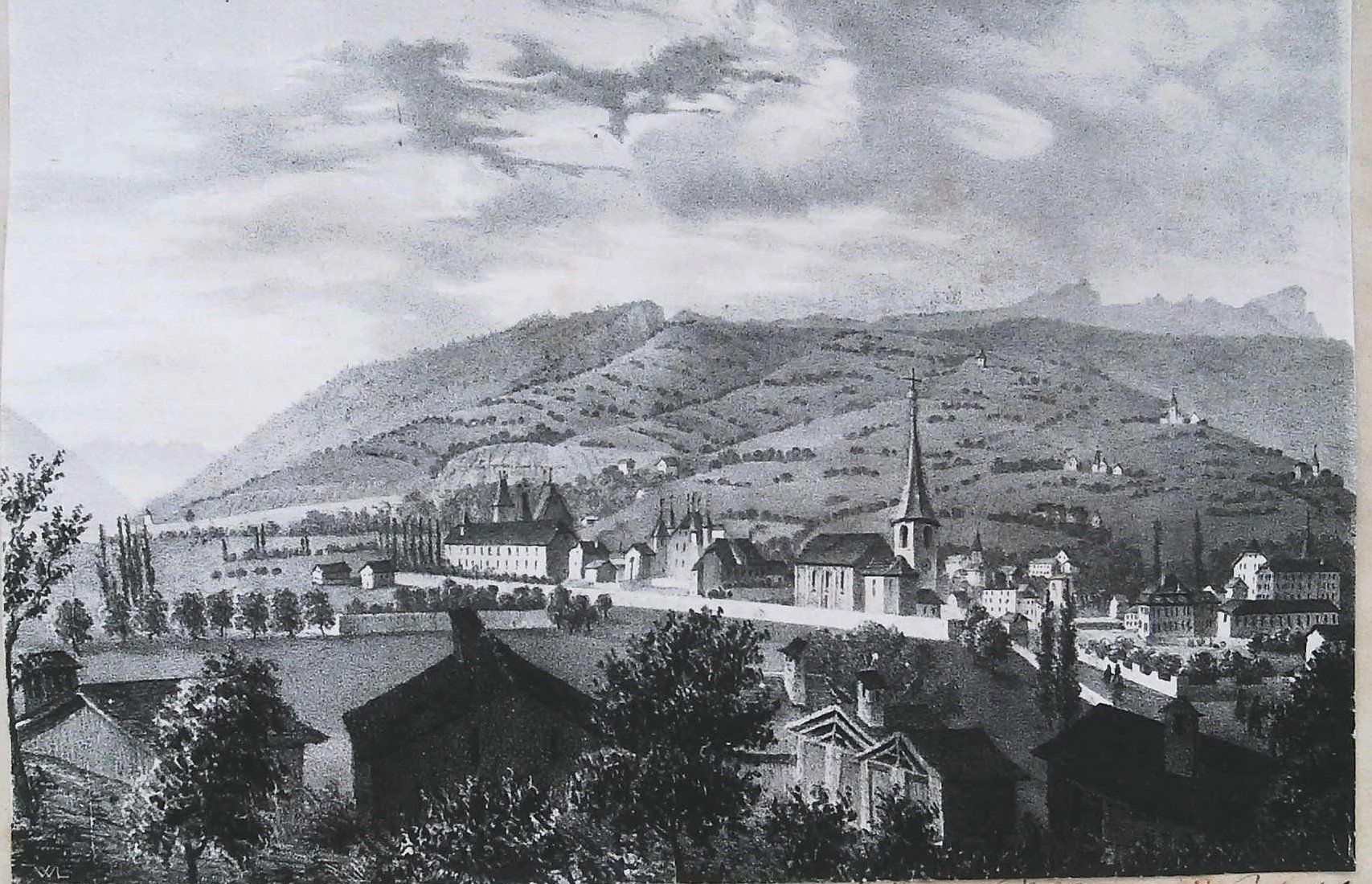 Gravures: Sierre Lithographie von Ritz 1839 – D'occasion à Rafz par Helvet32 1