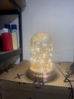 Elegant Glass Dome Light with Copper Base Perfect Condition