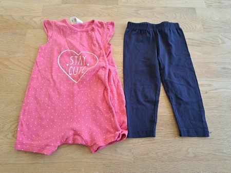 Sommer Outfit kurzer Spieler mit Leggings Gr. 80 / 86