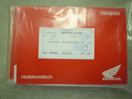Bedinungsanleitung  HONDA CMX 500 A