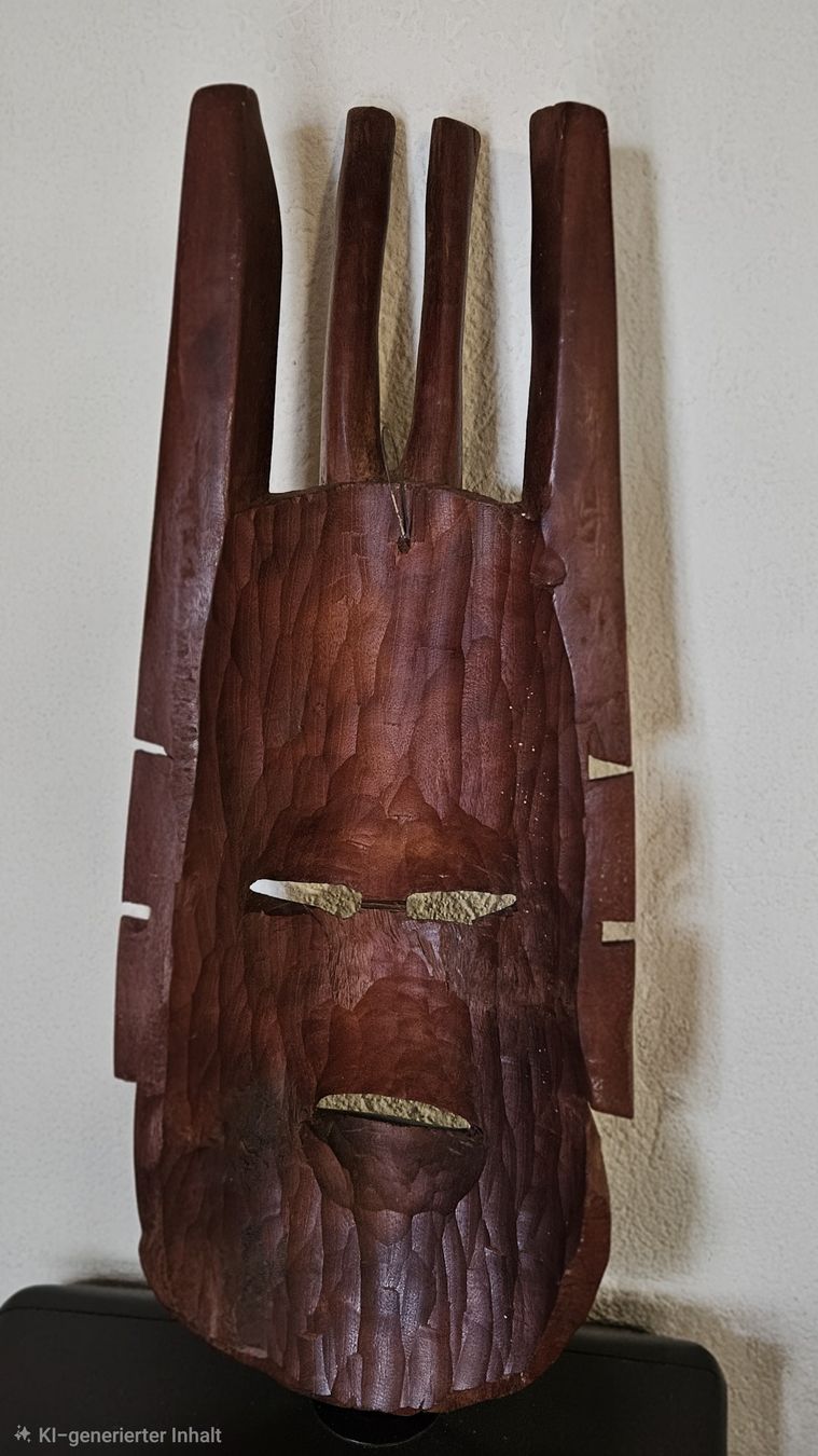 Internationale Kunst: Große afrikanische Holzmaske „Ethno / Afrika / Holzkunst“ – Gebraucht aus Thun von Engel114 3