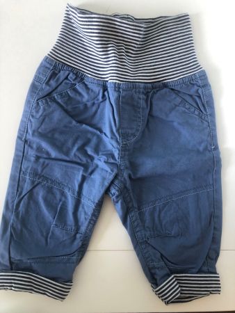 Baby Jungenhose Gr. 62 mit Umschlagbund gestreift blau