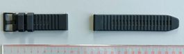 Nr197 Silikon Uhrenband, schwarz, Stegbreite  24mm