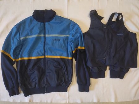 Adidas vintage, veste  + salopette, L Made in Finland