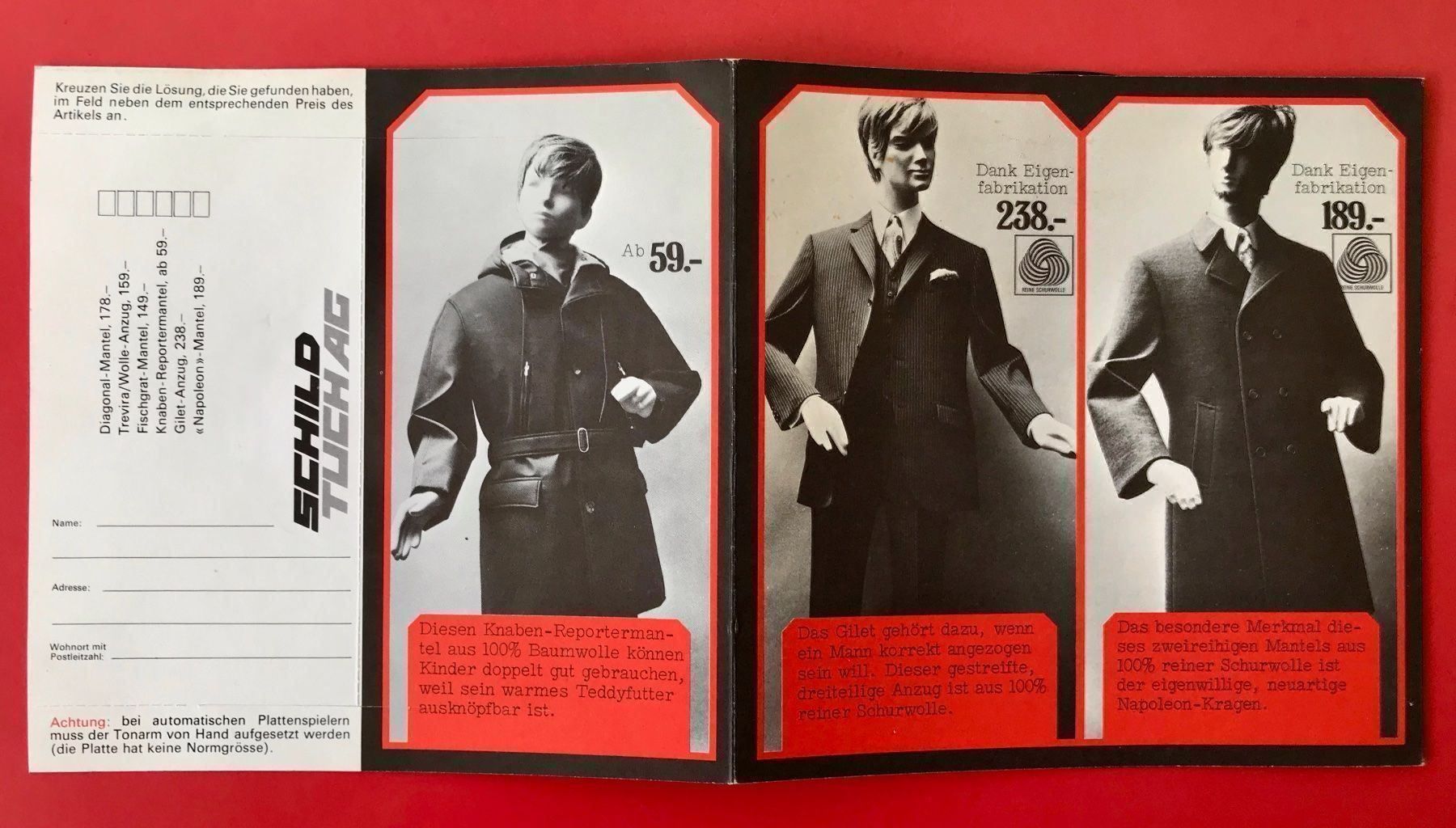 Dischi in vinile: Single HERRENMODE-KRIMI Schild 1968 – Usato da Zürich venduto da EYEBOOKS 2