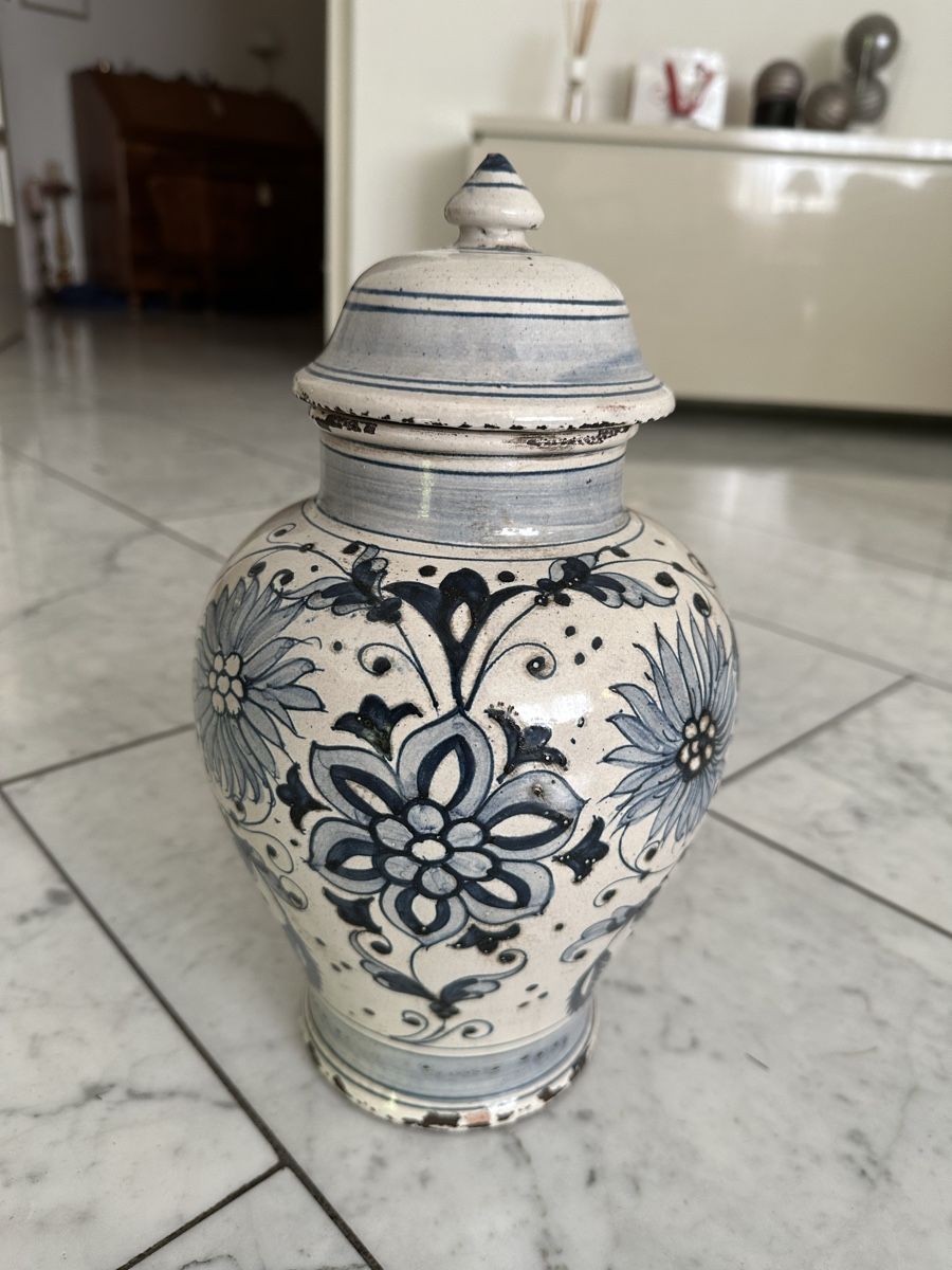 Vasi & Recipienti: Antike Fayence-Deckelvase – Usato da Baar venduto da pat_sr55 1