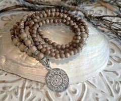 WOOD - Holzkette - Silber - beige-écru