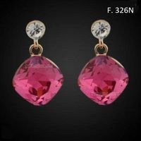 Ohrstecker Rosé Goldfarben mit pinkfarbenem Stein neu