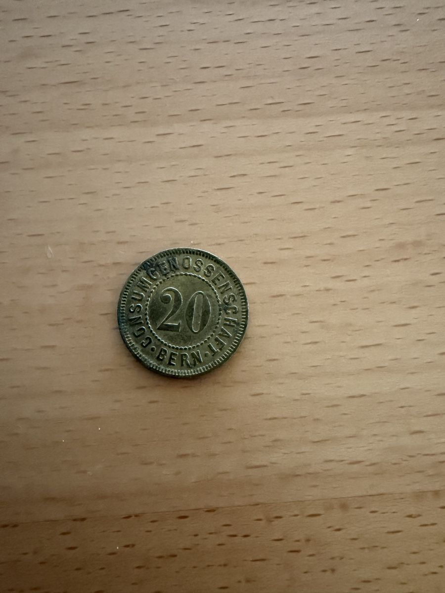 Tutti le monete: Münze Jeton Consumgenossenschaft Bern 20 – Usato da Schüpfen venduto da Diego2211