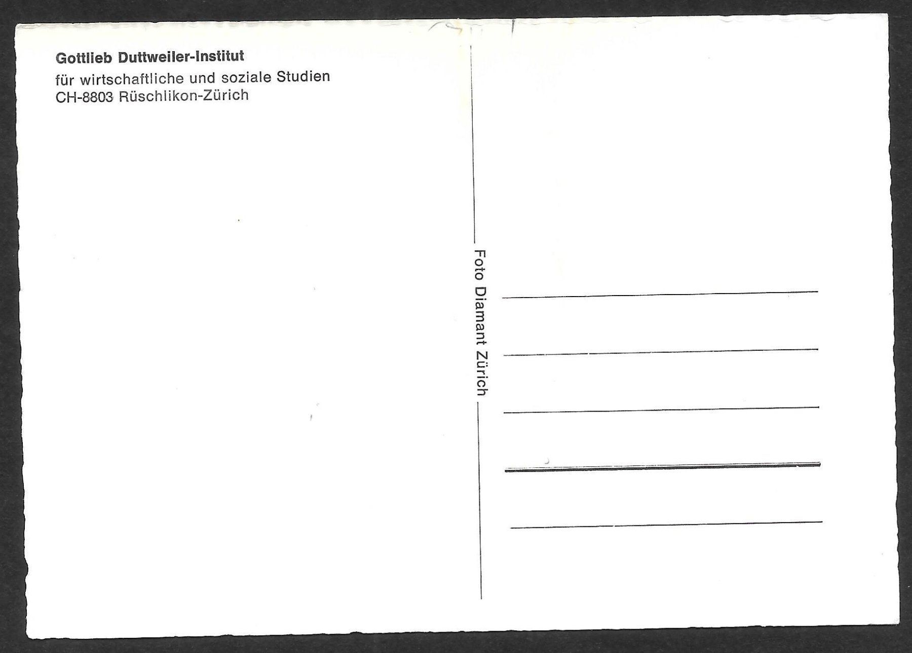 Cartoline postali: Rüschlikon Gottlieb Duttweiler Institut – Usato da Olten venduto da clotaldi 1