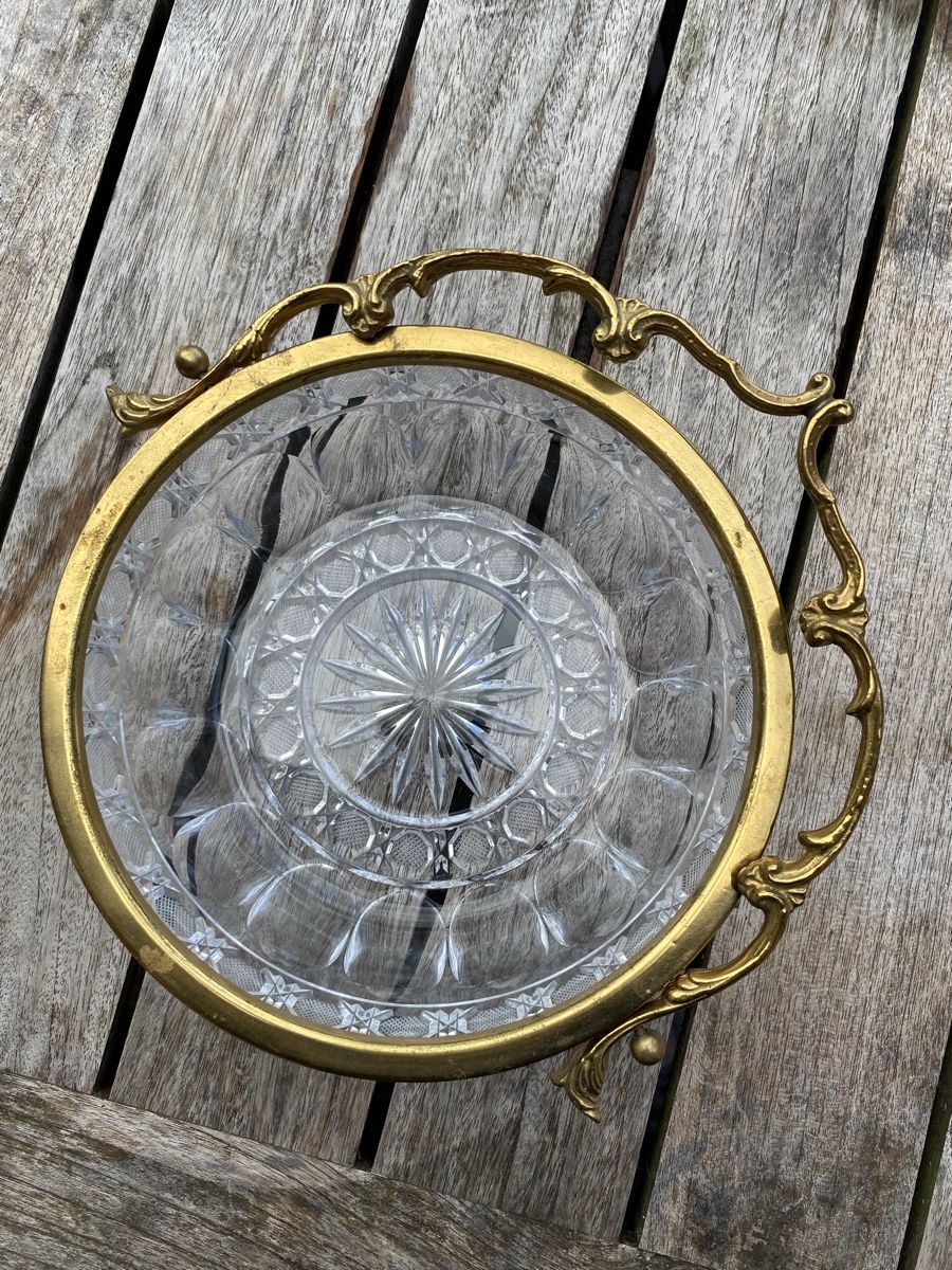 Ciotole: Kristallglasschale, Messing - Vintage – Usato da Glattbrugg venduto da Pischte.Brockenhaus 9