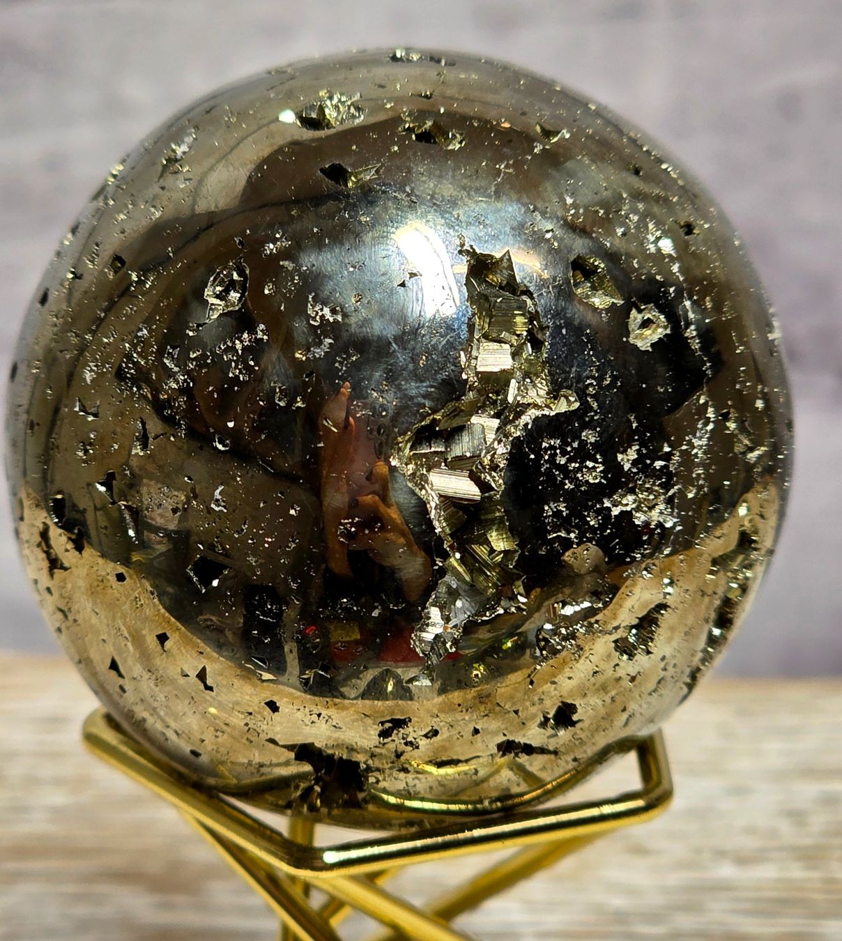 Minerali & Pietre curative: Top HQ Pyrit Kugel B 47mm 245g – Nuovo e nell'imballaggio originale da Matzingen venduto da Shay_Crystalz 1