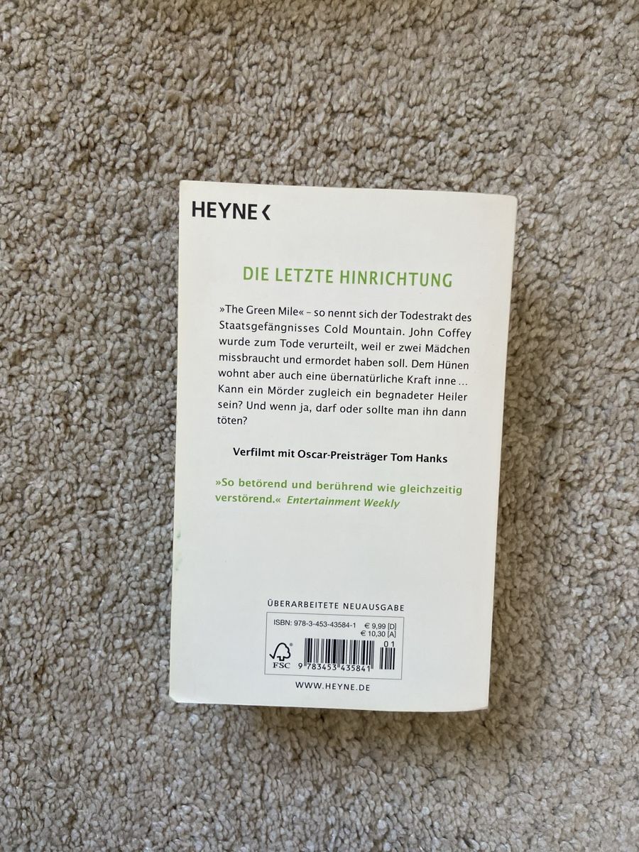 Libri: Buch Stephen King The Green Mile – Usato da St.Gallen venduto da Arc9 1