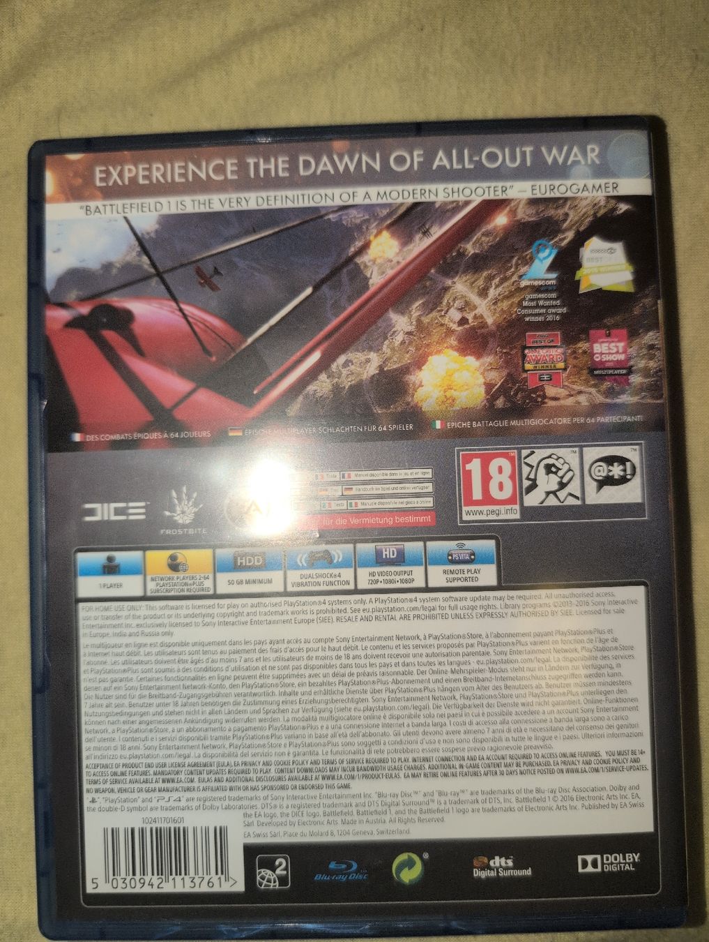 Sony Spiele: PS4 Battlefield 1 – Gebraucht aus Derendingen von BourbonCH 1