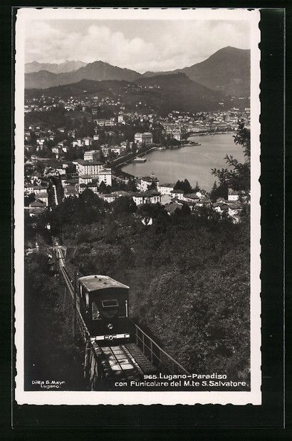 Cartoline postali: Lugano-Paradiso con Funicolare del M.te  – Usato da Berlin venduto da bartko-reher