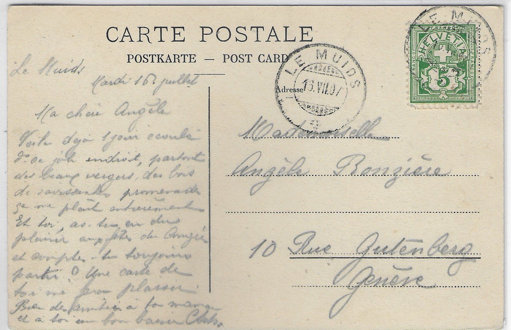 Cartoline postali: Arzier - Vue generale – Usato da Ettingen venduto da Kartenplanet 1