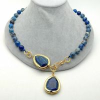 Mina Lapislazuli Halskette Meer Jaspis Edelstein Collier Jas