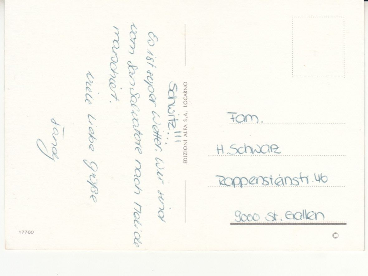 Cartoline postali: Lugano ca. 1970 – Usato da Bürglen TG venduto da StampGraf 1