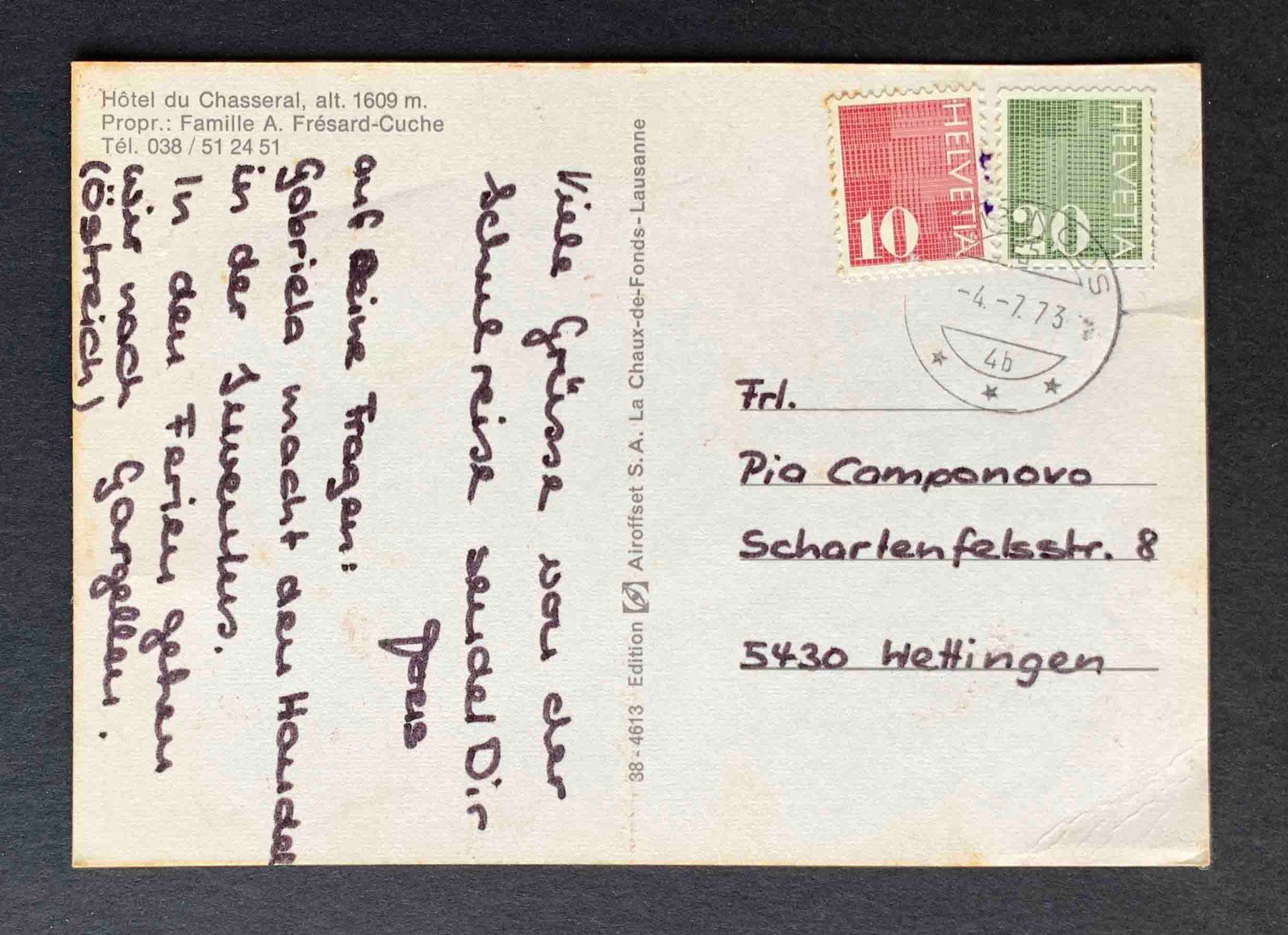Cartoline postali: AK Hotel du Chasseral – Usato da Goldau venduto da artelier1 1