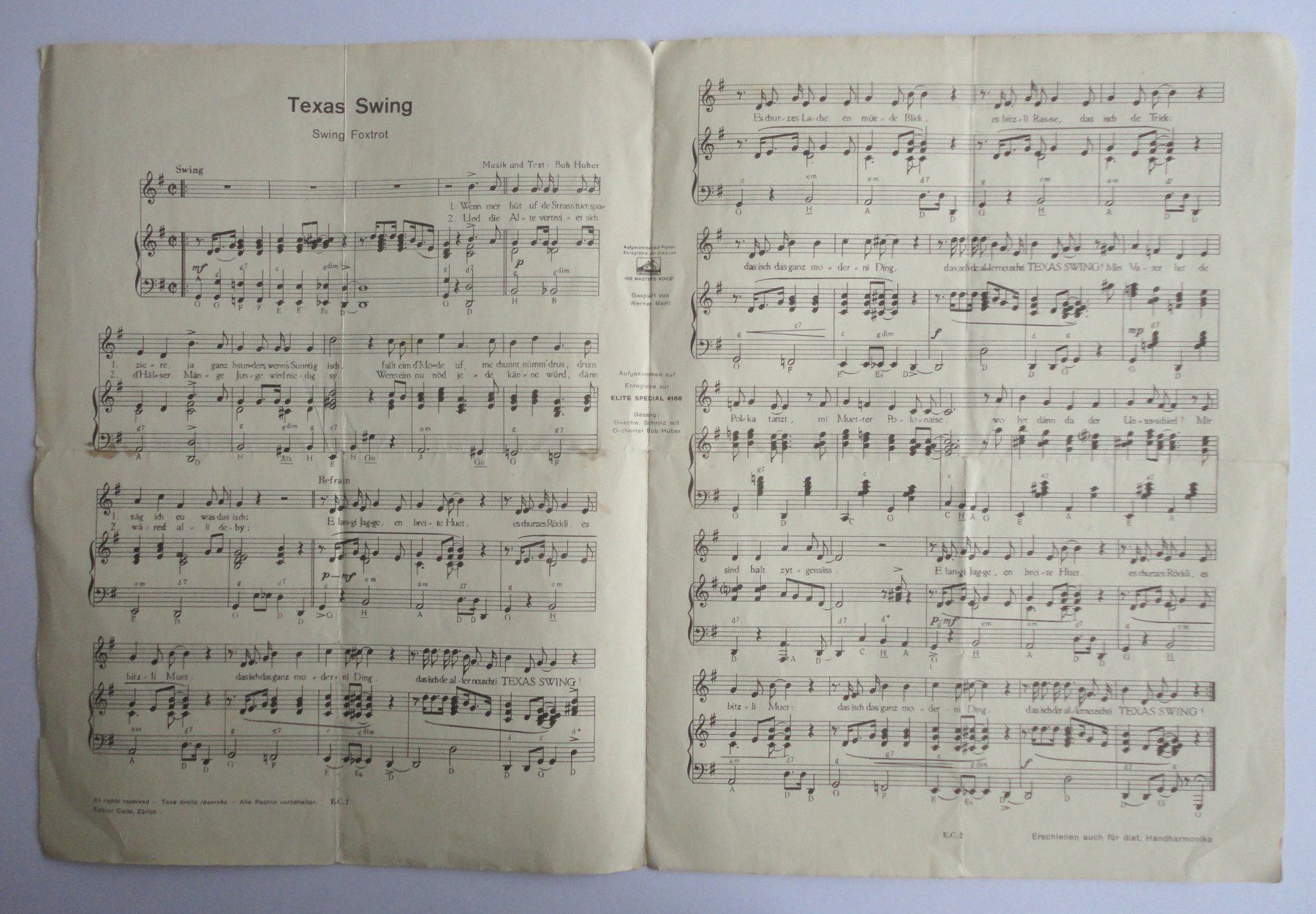 Libri: Texas Swing-Foxtrot; alte Notenbroschüre – Usato da zürich venduto da parts5060 1
