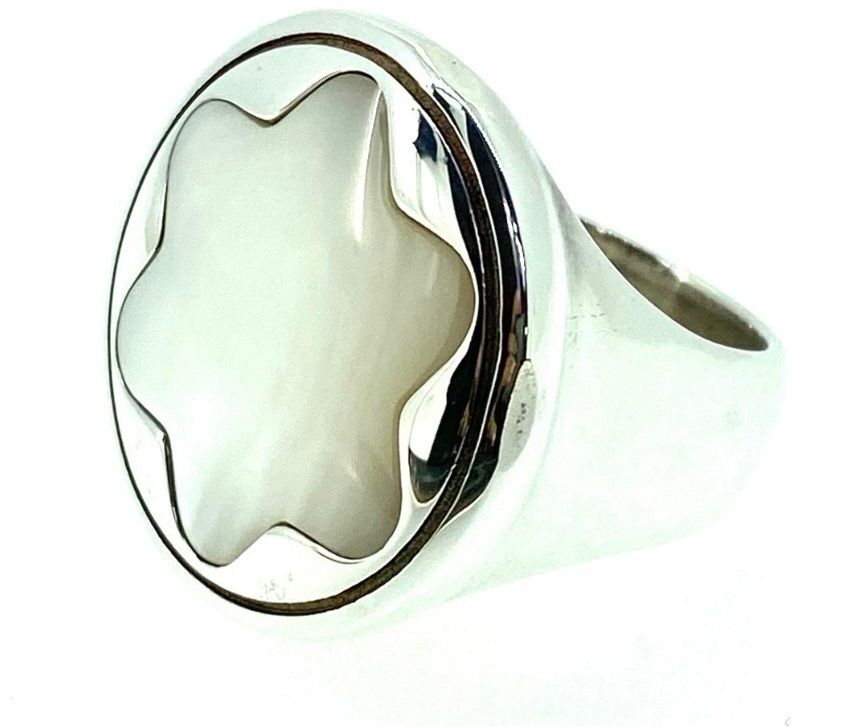Bague En Argent 925 Et Nacre - Taille 53,5, Occasion, Pierre Argentée