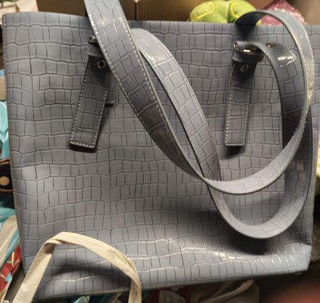 Tasche Damen hellblau Krokomuster