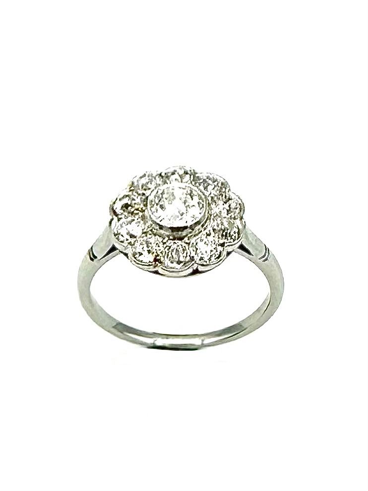 Anelli: Bague "Belle Epoque" en platine et diamants – Usato da Renens VD venduto da Diademe.sarl 1
