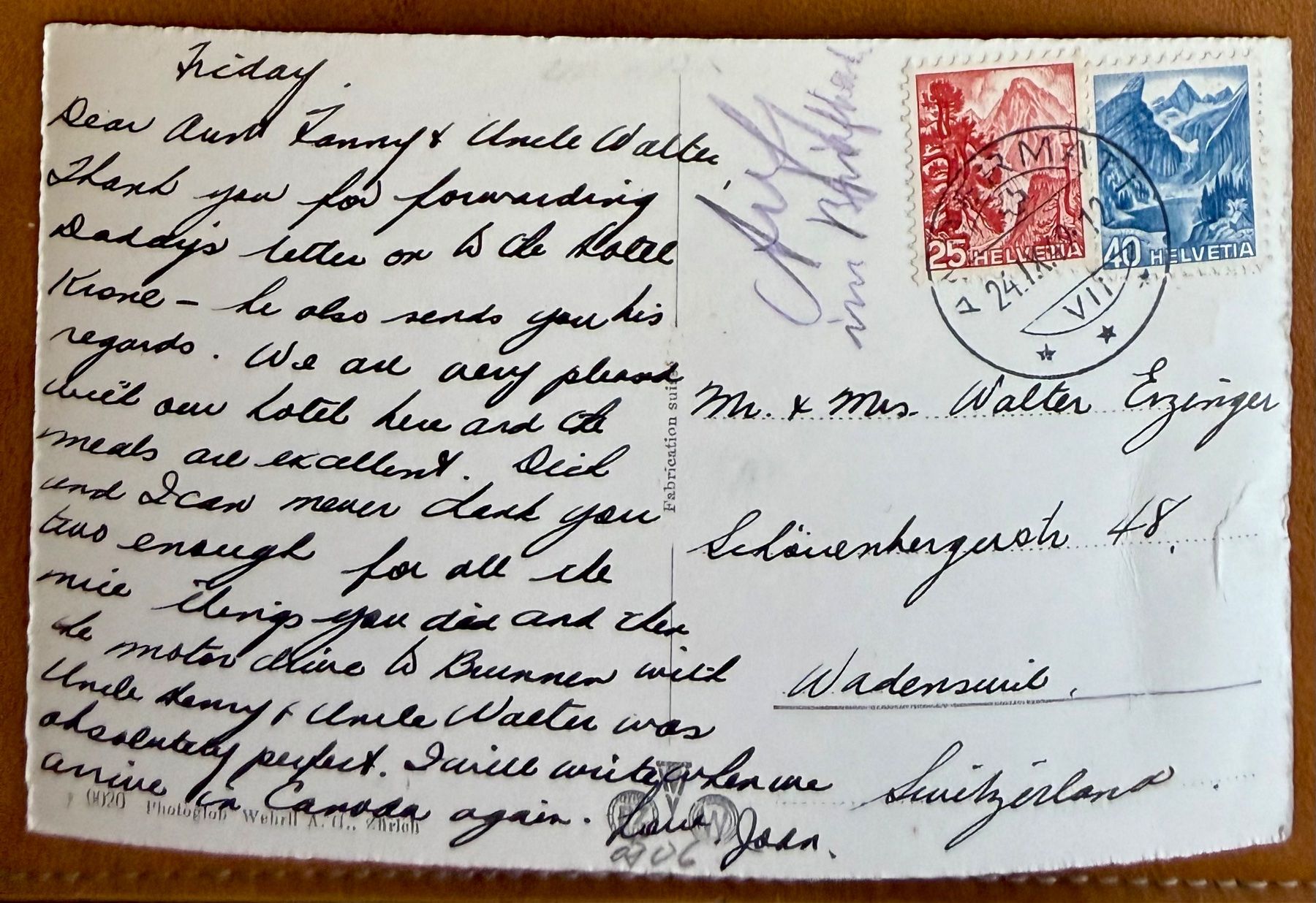 Cartoline postali: Andermatt - Panorama 1949 – Usato da Lutry venduto da Ediego 1