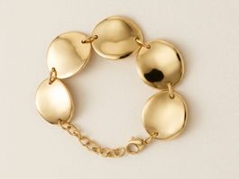 Stylisches Damen-Armband Gold Plättchen 21 cm -  Wende-Look