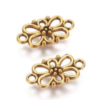 Verbinder Blume, antik golden, 16x8x3.5mm , 2 Stück